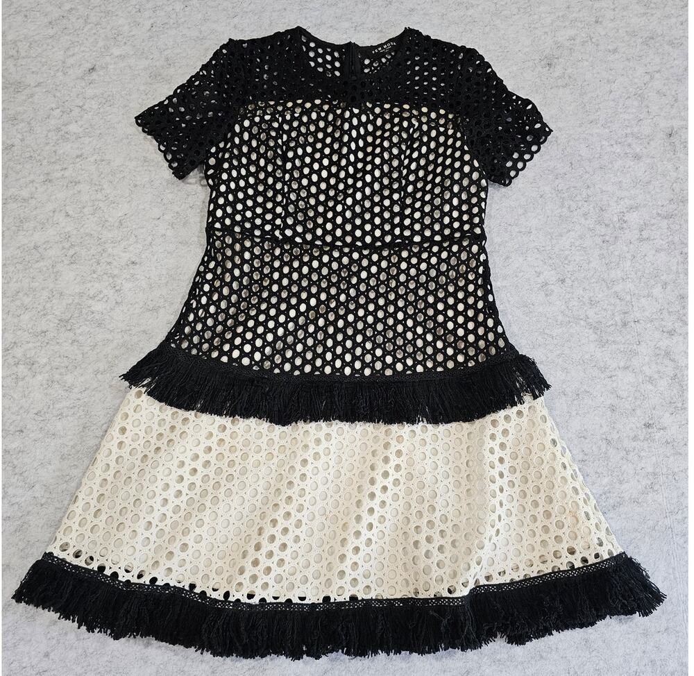 Few Moda New York Dress, Alexis Cinthia Style, Fringe Hem Net Mini, Pretty, Sz M